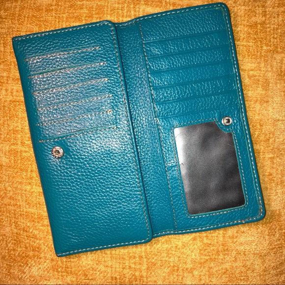Teal Leather Wallet - Picture 2 of 14